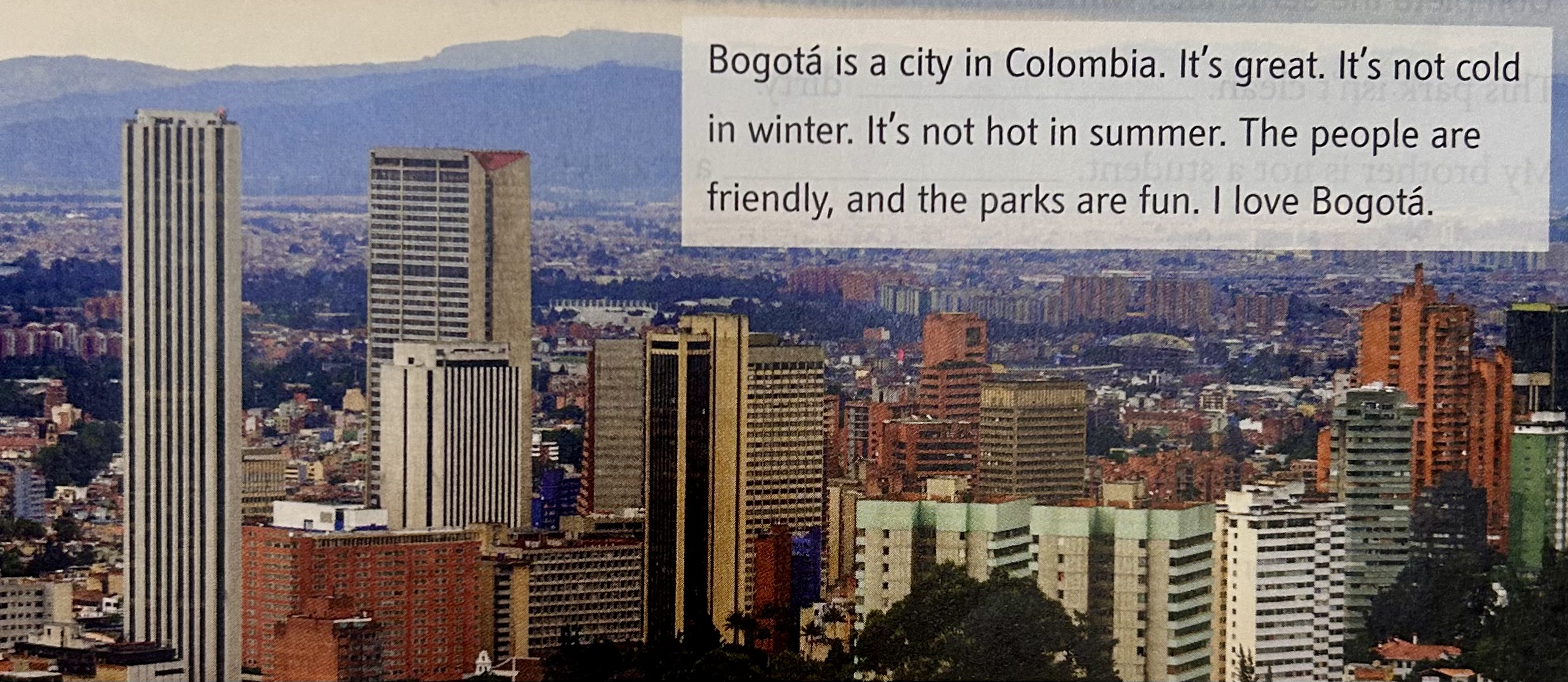 daytime skyline of Bogota, Columbia