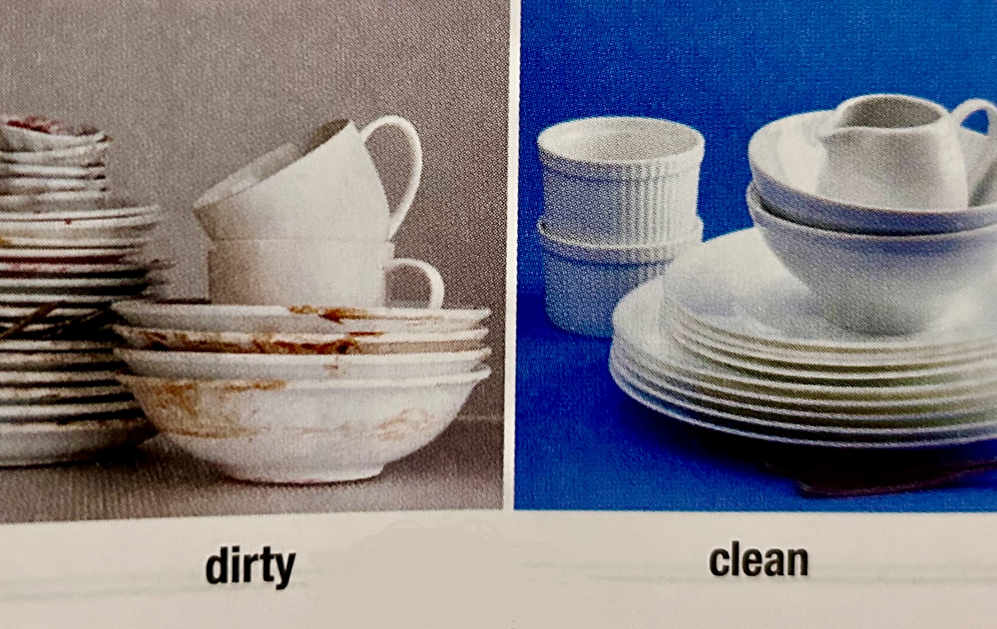 dirty dishes and clean dishes