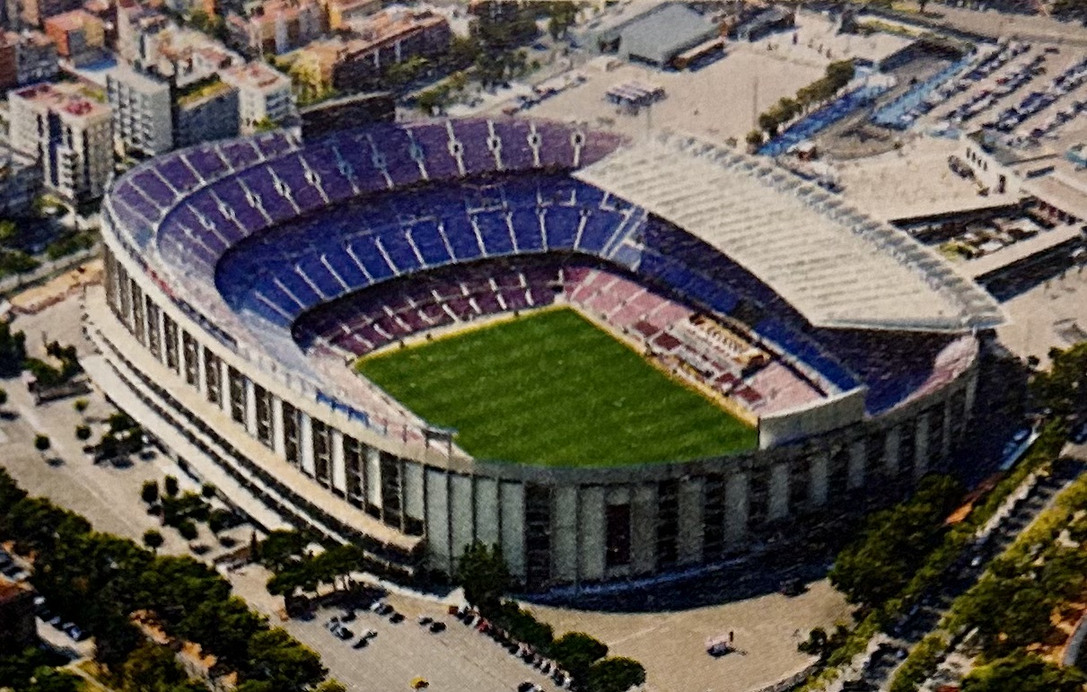 A sports stadium
