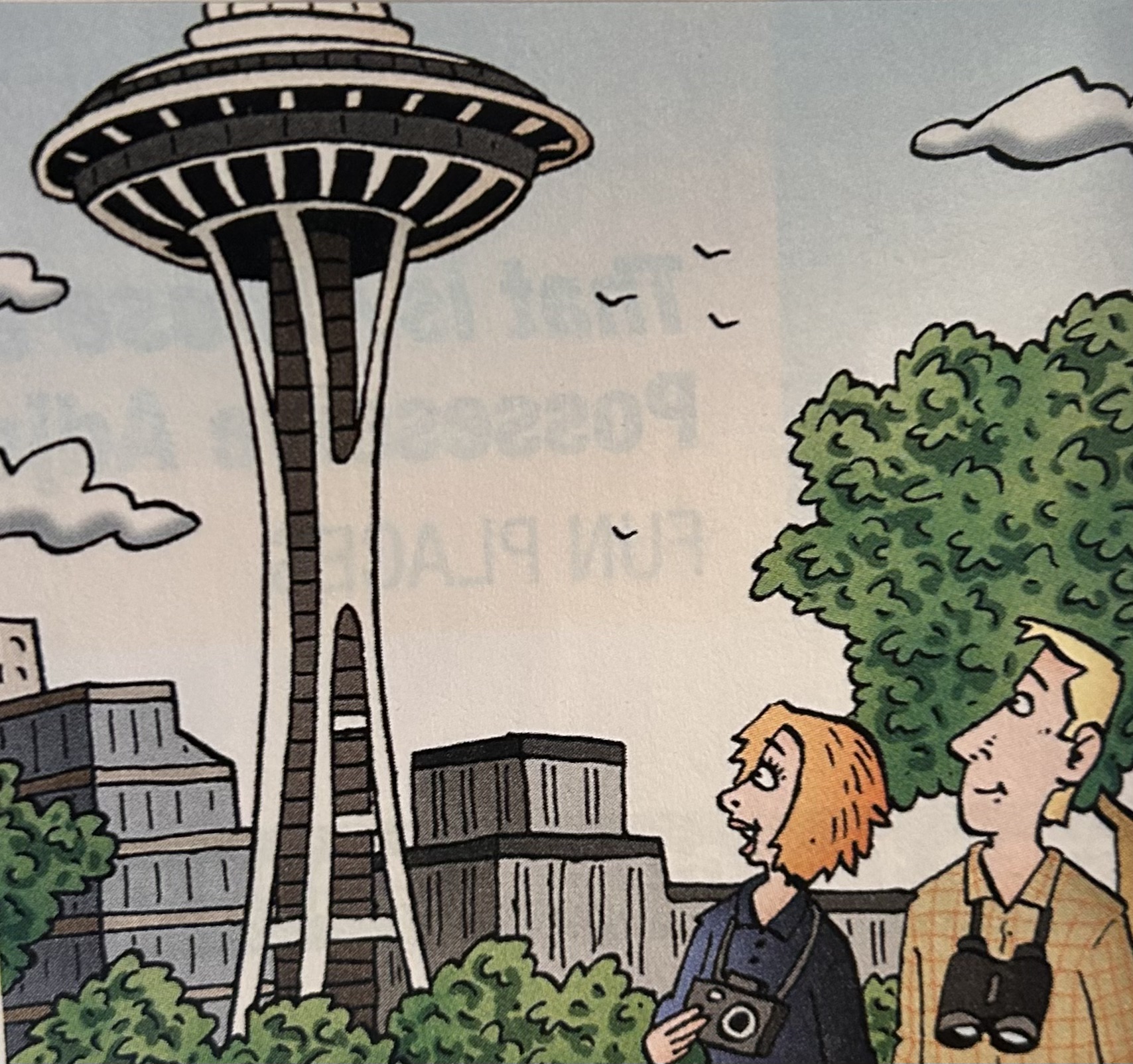 Seattle Space Needle and tourists