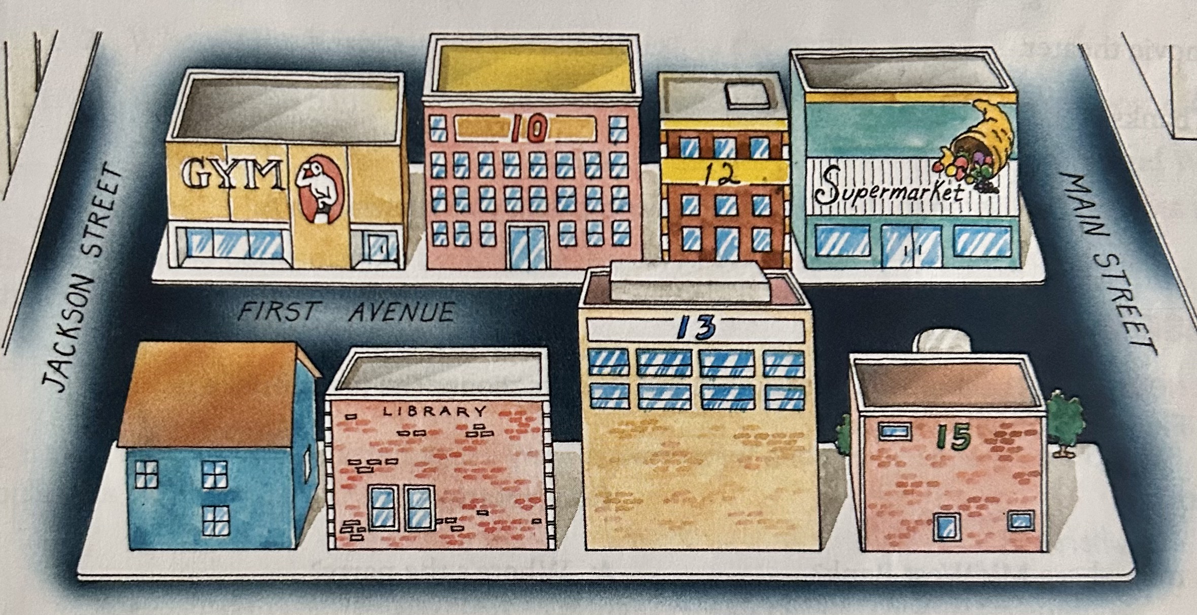Map showing Yoko's apartment building