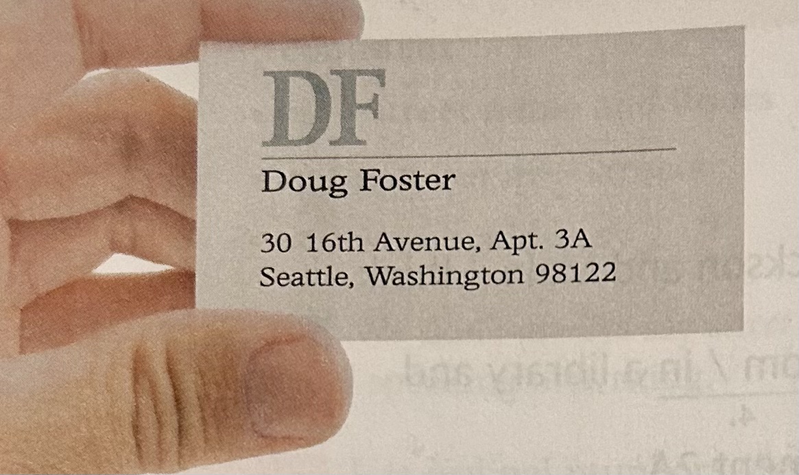 business card with information